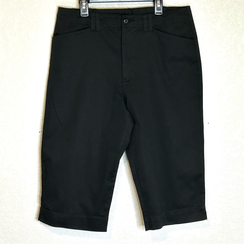 Stretch White Stag Size 12 Black Capri Crop Pants
